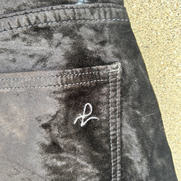 DL 1961 Jet Black Velvet Skinny Pants/legging Size 26 - Picture 9 of 12